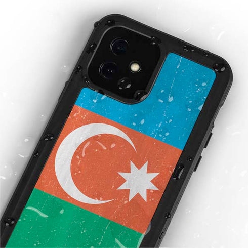 Azerbaijan Flag Distressed iPhone 12 Mini Waterproof Case